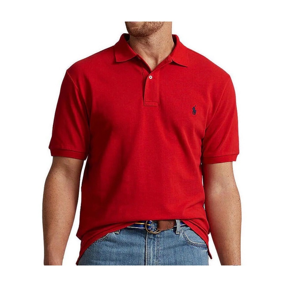 Polo Ralph Lauren Short Sleeve Pique Polo Shirt Classic Red Mens Large